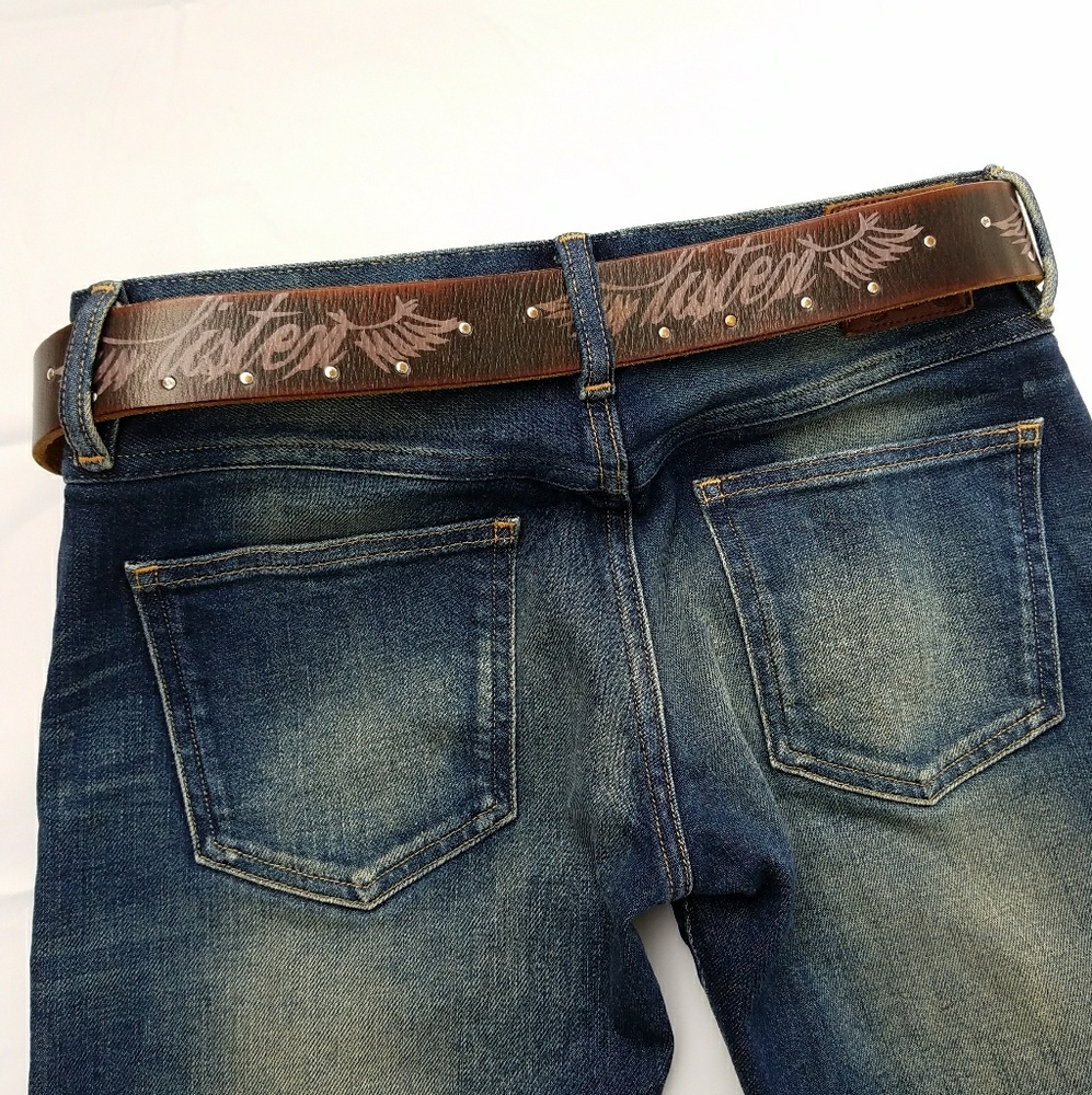 Kristina Pitaniello Leather Belt Listen Wings